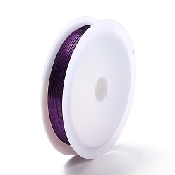 Темно-Фиолетовый Круглая медная проволока для ювелирных изделий, темно-фиолетовый, 26 датчик, 0.4 мм, около 39.37 футов (12 м) / рулон