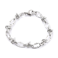 Stainless Steel Color 304 Stainless Steel Link Chain Bracelet for Men Women, Stainless Steel Color, 7-7/8 inch(20cm)