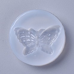 White Food Grade Silicone Molds, Fondant Molds, For DIY Cake Decoration, Chocolate, Candy, UV Resin & Epoxy Resin Jewelry Making, Butterfly, White, 58x11mm, Butterfly: 50x30mm