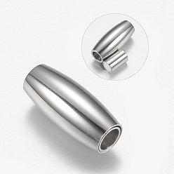 Color de Acero Inoxidable 304 cierres magnéticos de acero inoxidable con extremos para pegar, oval, color acero inoxidable, 18x8 mm, agujero: 4 mm