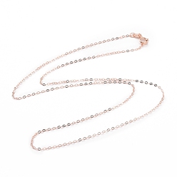 Розовое Золото 925 ожерелье из стерлингового серебра для женщин, розовое золото , 17.72 дюйм (45 см)
