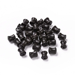Negro Semillas de sándalo, palo de bambú, negro, 7.6~8.5x10~10.3 mm, agujero: 1.6~2 mm, Sobre 1060 unidades / 500 g