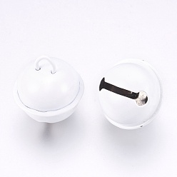 Blanco Colgantes de la campana de hierro, blanco, 23.5x21.5 mm, agujero: 5.5x4 mm