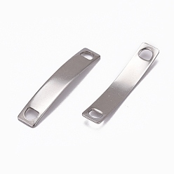 Stainless Steel Color Rectangle 304 Stainless Steel Links connectors, Stainless Steel Color, 38.5x7x1mm, Hole: 4x4mm