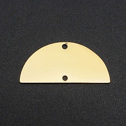 Золотой 201 ссылки нержавеющей стали, 2 звенья отверстий, лазерная резка, форма вентилятор, золотые, 13x28x1 мм, отверстие : 1.6 мм
