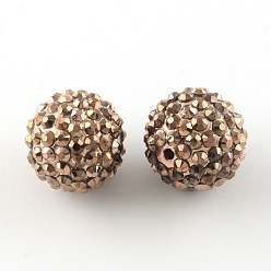 Chameau Perles de strass en résine , avec des perles rondes acryliques à l'intérieur, pour les bijoux de bubblegum, chameau, 20x18mm, Trou: 2~2.5mm