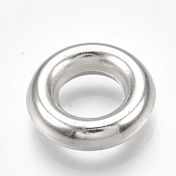 Platine Perles intercalaires en plastique ccb, Perles avec un grand trou   , anneau, platine, 12.5x3.5mm, Trou: 6mm