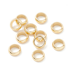 Chapado en Oro Real 18K 201 de acero inoxidable perlas espaciadoras, plano redondo / anillo, real 18 k chapado en oro, 7x2.5 mm, agujero: 5 mm