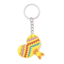 Sports Cartoon PVC Plastic Keychain, for Mexican Holiday Party Decoration Gift Keychain, Racket Charms, Sports Themed Pattern, 10cm, Pendant: 45x44x2.5mm