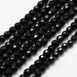 Black Onyx Hebras de cuentas de ónix negro natural, facetados, rondo, teñido, 2 mm, agujero: 0.5 mm, sobre 175 unidades / cadena, 14.9 pulgada (38 cm)