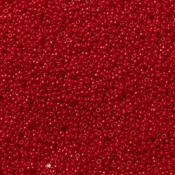(RR408) Opaque Red Миюки круглые бусины рокайль, японский бисер, (rr 408) непрозрачный красный, 15/0, 1.5 мм, Отверстие : 0.7 мм , около 27777 шт / 50 г