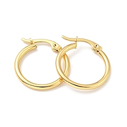 Golden Vacuum Plating 201 Stainless Steel Hoop Earrings with 304 Stainless Steel Pins for Women, Golden, 20x2mm, Pin: 0.6mm