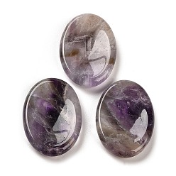 Amethyst Natural Amethyst Oval Worry Stone, Anxiety Healing Crystal Thumb Stone, 34~35x24~25x6~7mm