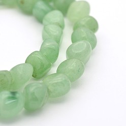 Aventurine Verte Brins vert aventurine de perles naturelles, pierre tombée, nuggets, 5~7mm, Trou: 5~7mm, environ 1 pouce