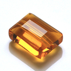 Orange Imitations de perles de cristal autrichien, grade de aaa, facette, rectangle, orange, 6x8x4mm, Trou: 0.7~0.9mm