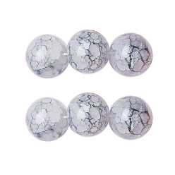 Light Grey Spray Painted Glass Beads Strands, Round, Light Grey, 8~8.5mm, Hole: 1.5mm, about 100pcs/strand, 31.1 inch(79cm)