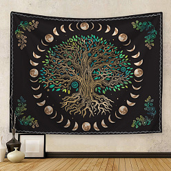 Tree of Life Tree of Life Flower Sun Moon Hippie Tapestries, Polyester Bohemian Mandala Wall Hanging Tapestry, for Bedroom Living Room Decoration, Rectangle, Tree of Life Pattern, 1300x1500mm