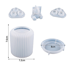 Blanc Moules de boîte de rangement d'ours en silicone bricolage, moules de résine, pour la résine UV, fabrication artisanale de résine époxy, blanc, 76x72~80mm