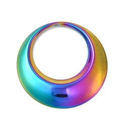 Rainbow Color Ионное покрытие (ip) 304 подвески из нержавеющей стали, круглые кольца, Радуга цветов, 41.5x4 мм, отверстие : 27 мм