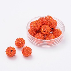 Jacinthe Perles de boule pave disco , Perles de strass d'argile polymère , Grade a, ronde, jacinthe, pp 14 (2~2.1 mm), 10 mm, Trou: 1.0~1.2mm