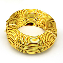 Золотистый Круглая алюминиевая проволока, гибкий провод ремесла, для изготовления кукол из бисера, золотые, 15 датчик, 1.5 мм, 100 м / 500 г (328 футов / 500 г)