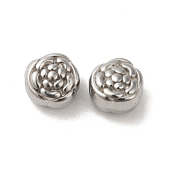 Stainless Steel Color 304 Stainless Steel Beads, Flower, Stainless Steel Color, 6x4.5mm, Hole: 1.2mm