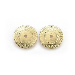 Chapado en Oro Real 18K Colgantes de latón, larga duración plateado, plano y redondo, real 18 k chapado en oro, 18.5x18x1 mm, agujero: 1.1 mm