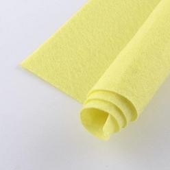 Шампанско-Желтый Нетканые ткани вышивка иглы войлока для DIY ремесел, квадратный, шампанское желтый, 298~300x298~300x1 мм , около 50 шт / мешок