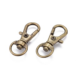 Antique Bronze Alloy Swivel Lobster Claw Clasps, Swivel Snap Hook, Jewellery Making Supplies, Antique Bronze, 30.5x11x6mm, Hole: 5x9mm