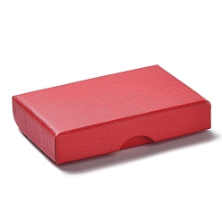 Rouge Boîtes d'ensemble de bijoux en carton, avec une éponge à l'intérieur, rectangle, rouge, 7.05~7.15x5.05x1.55~1.6 cm