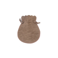 Chameau Sacs de rangement en velours, pochettes à cordon sac d'emballage, ronde, chameau, 9.5x8 cm