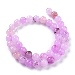Colorful Natural White Jade Beads, Round, Dyed, Colorful, 10mm, Hole: 1.2mm, about 38pcs/strand, 14.96''(38cm)