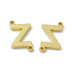 Letter Z Encantos del conector de latón chapado en rack, real 18 k chapado en oro, larga duración plateado, sin cadmio y níque y plomo, enlaces de letras, letter.z, 14x8.5x1.5 mm, agujero: 1 mm