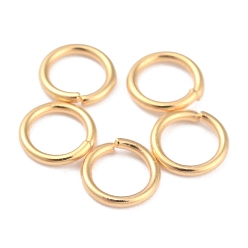 Real 24K Gold Plated Rack Plating Brass Jump Rings, Open Jump Rings, Long-Lasting Plated, Real 24K Gold Plated, 5x0.7mm, 20 Gauge, Inner Diameter: 3.5mm