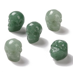 Green Aventurine Natural Green Aventurine Beads, Halloween Skull, 11~11.5x8.5~9x11~11.5mm, Hole: 0.9~1mm
