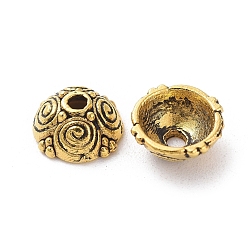 Античное Золото Сплав шарик крышки, без свинца и без кадмия, античное золото , 8x8x4.5 мм, отверстие : 2 мм, внутренний диаметр: 6 мм