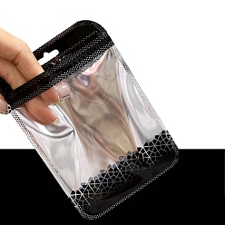 Черный 50 прямоугольные пластиковые подарочные пакеты с застежкой-молнией, самозапечатывающиеся повторно закрывающиеся мешочки для хранения часов с ручкой-брелком, чёрные, 11x7 см