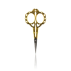 Oro Antiguo Tijeras de acero inoxidable, tijeras de bordar, tijeras de coser, oro antiguo, 110 mm