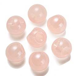 Pink Perles acryliques opaques, ronde, top foré, rose, 19x19x19mm, Trou: 3mm