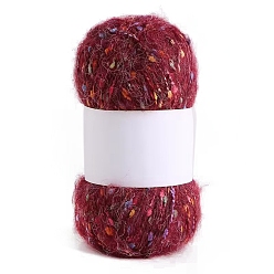 Dark Red 50g 40% Polyester & 60% Acrylic Fiber Soft Mohair Yarn, Ball Yarns, Scarves Sweater Shawl Hats Crochet Thread, Dark Red, 2mm