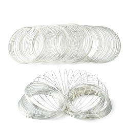 Silver Steel Memory Wire, Round, for Collar Necklace Wrap Bracelets Making, Silver, 22 Gauge, 0.6mm, 60mm inner diameter