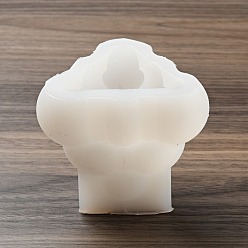 Blanco Moldes de silicona de calidad alimentaria para velas de burbujas piramidales diy, para hacer velas perfumadas, blanco, 9.5x8.3x8 cm, diámetro interior: 6x6.4 cm