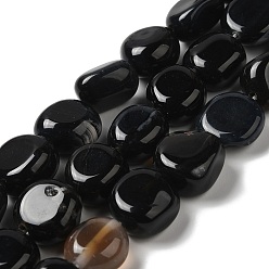 Noir Pierre gemme agate naturelle, teints et chauffée, nuggets, pierre tombée, noir, 14~15x10~14x8~9.5mm, Trou: 1.6mm, Environ 12~13 pcs/chapelet, 7.09~7.48'' (18~19 cm)