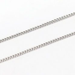 Stainless Steel Color 304 Stainless Steel Curb Chains, Soldered, Stainless Steel Color, 1.5x1x0.3mm