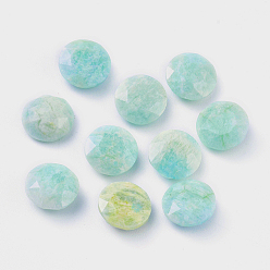 Amazonite Natural Amazonite Cabochons, Faceted, Flat Round, 10x4.5mm