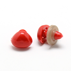 Red Craft Plastic Doll Noses, Safety Noses, Red, 13x18mm, Pin: 6mm