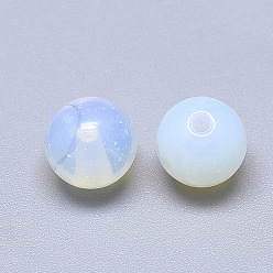 Opalite Opalite Beads, Half Drilled, Round, 8mm, Half Hole: 1.2mm