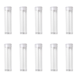 Claro Contenedores de perlas de plástico, tubos de almacenamiento de cuentas con tapa superior, botella, Claro, 5.5x1.5 cm, capacidad: 2 ml (0.06 fl. oz)