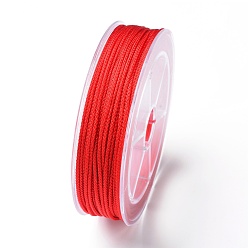 Красный Плетеные нити нейлона, мамбо нить, для изготовления ювелирных изделий, красные, 1.5 мм, около 19.68 ярдов (18 м) / рулон