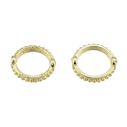 Real 14K Gold Plated Brass Bead Frames, Circle Frames, Ring, Nickel Free, Real 14K Gold Plated, 8.5x8.5x2.5mm, Hole: 0.7mm